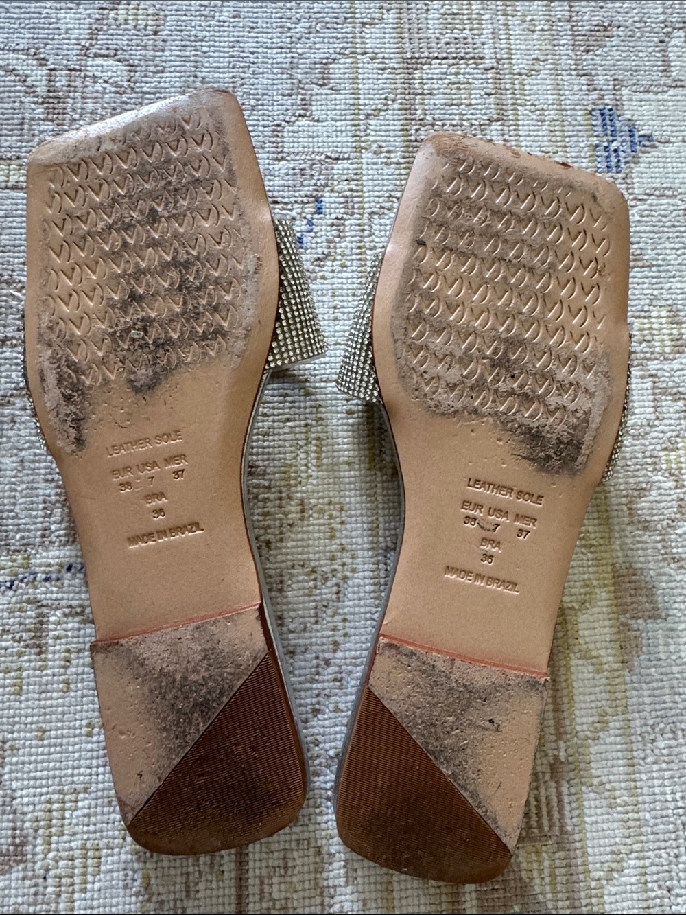 Anthropologie Vicenza Metallic Slide Sandals Size 7 - Picture 4 of 8